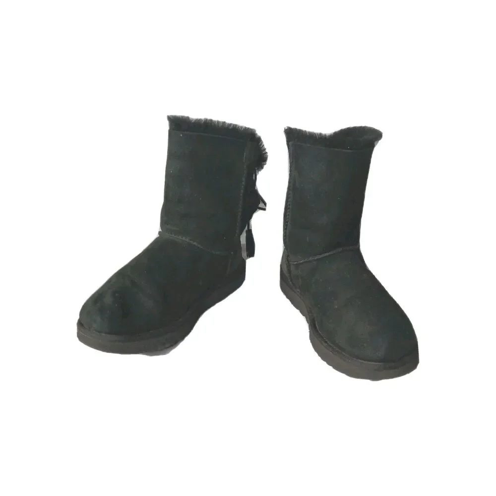 UGG Kristabelle Black Suede Leather Shearling Lined Boots Size 8